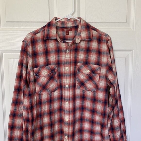 Arizona Men's Small Long Sleeve Shirt Flannel Plaid Red Blue White New - Picture 2 of 12